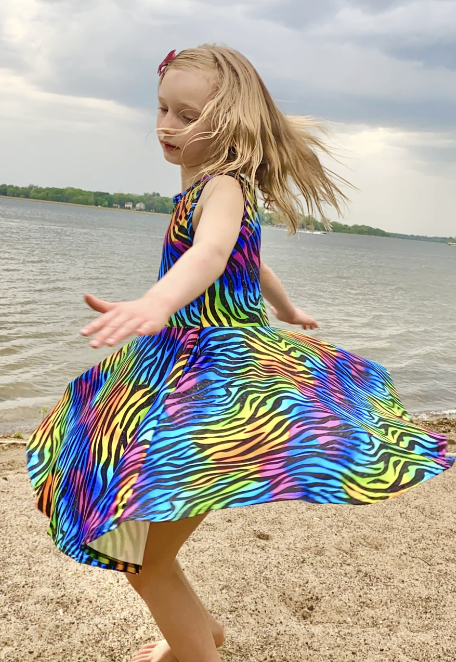 Rainbow Zebra Tank Dress