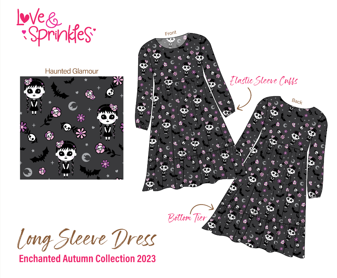 Love & Sprinkles Haunted Glamour Long Sleeve Dress