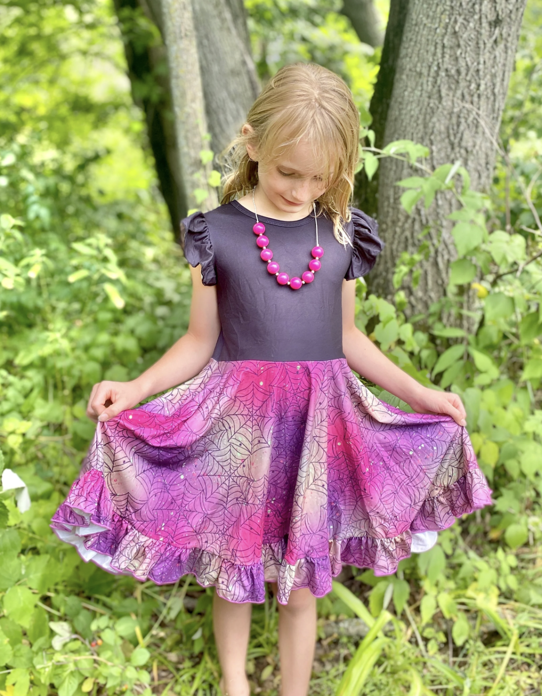 Sparkly Spider Web Twirl Dress