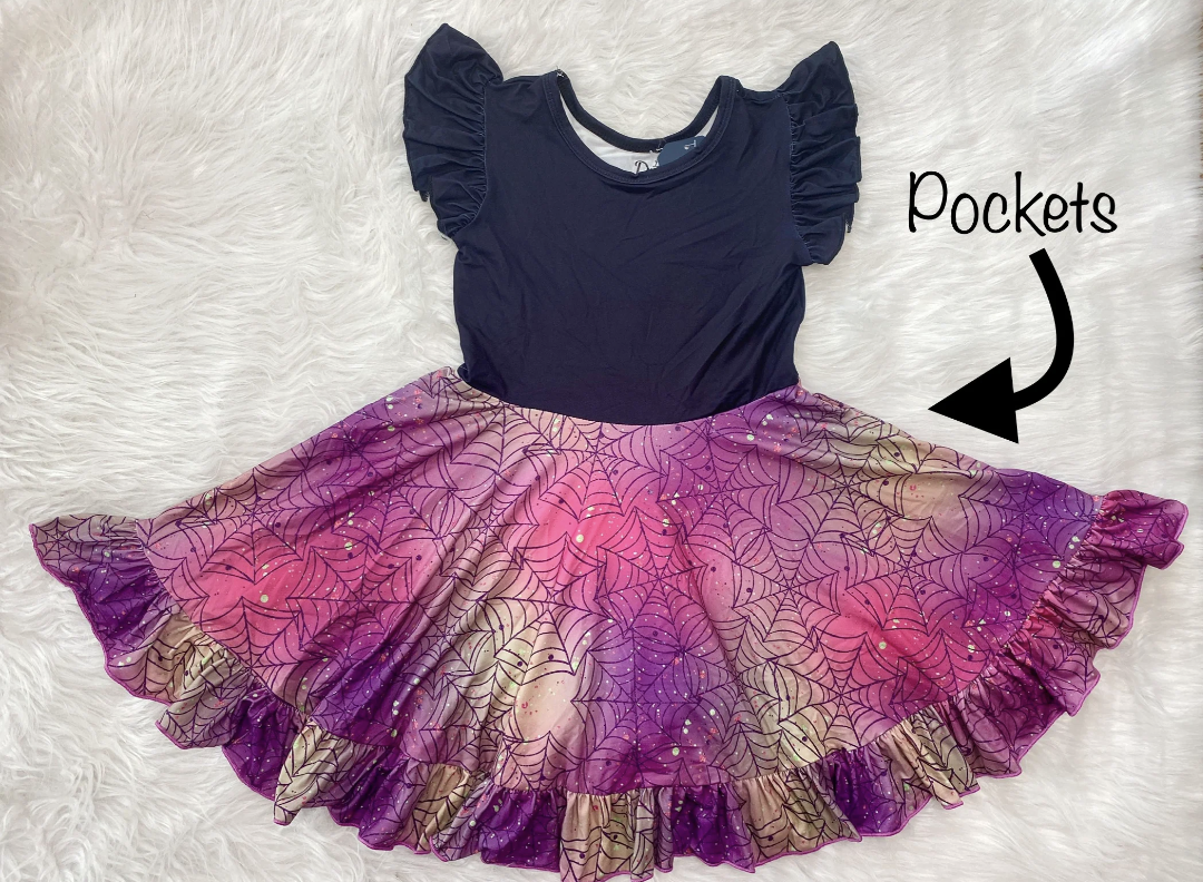 Sparkly Spider Web Twirl Dress