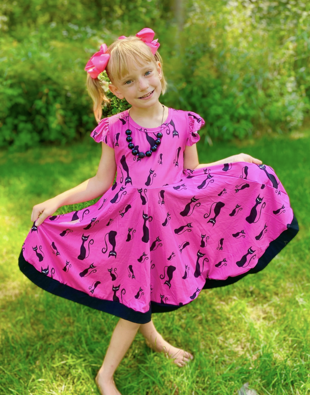 Black Cat Twirly Dress