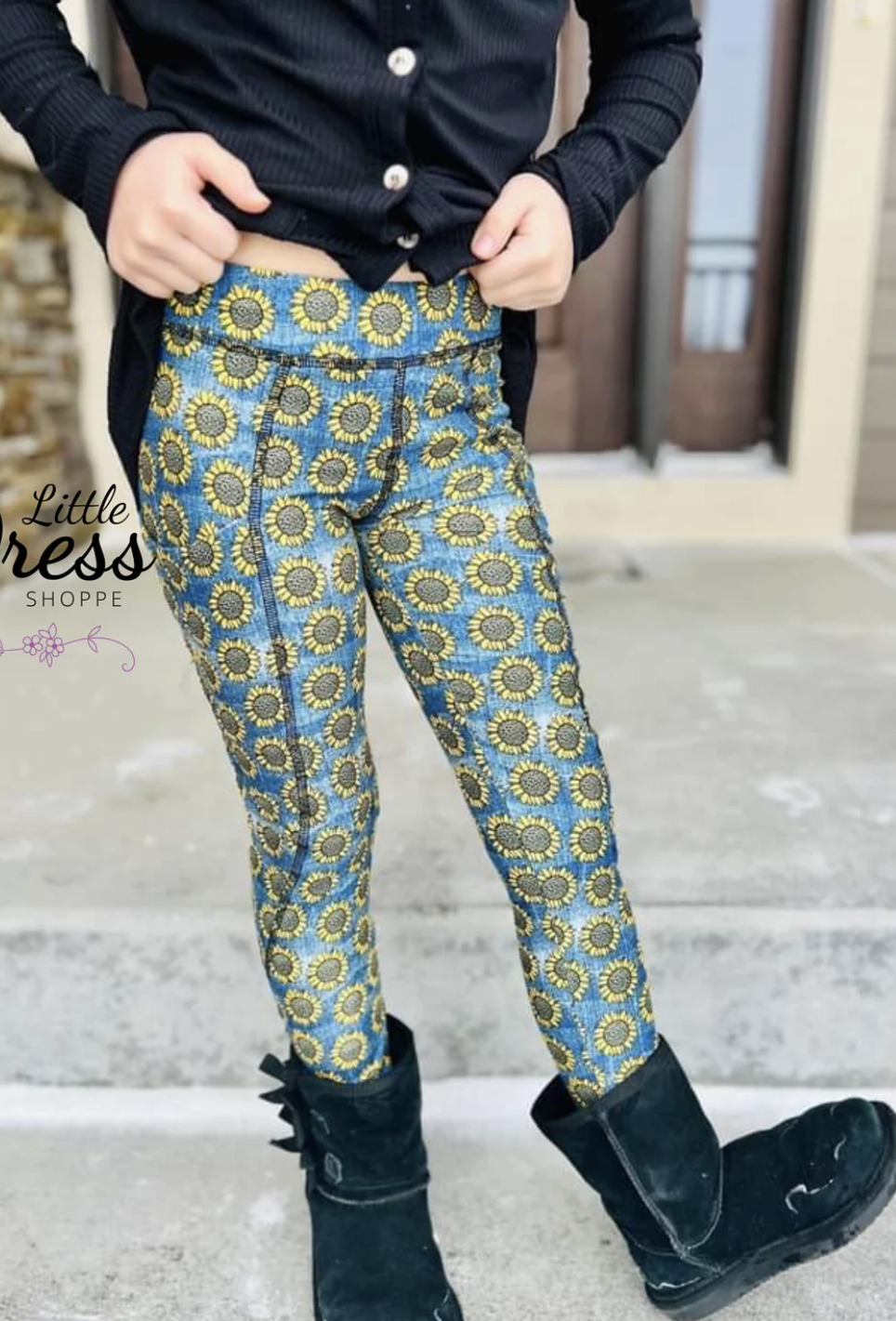 Sunflower Faux Denim Pocket Legging