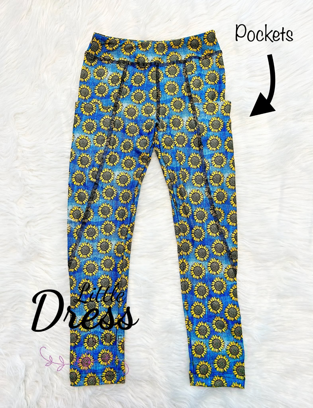 Sunflower Faux Denim Pocket Legging