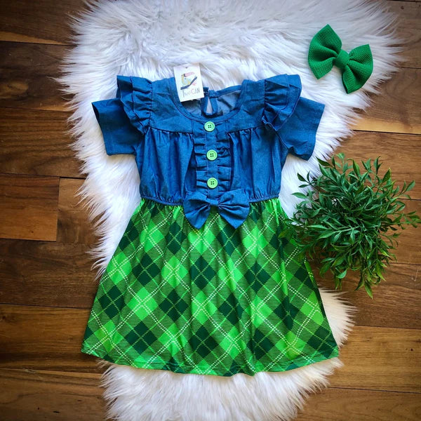 Denim Tartan Plaid Dress