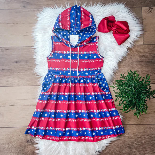 Patriotic Stars Hooded Dress