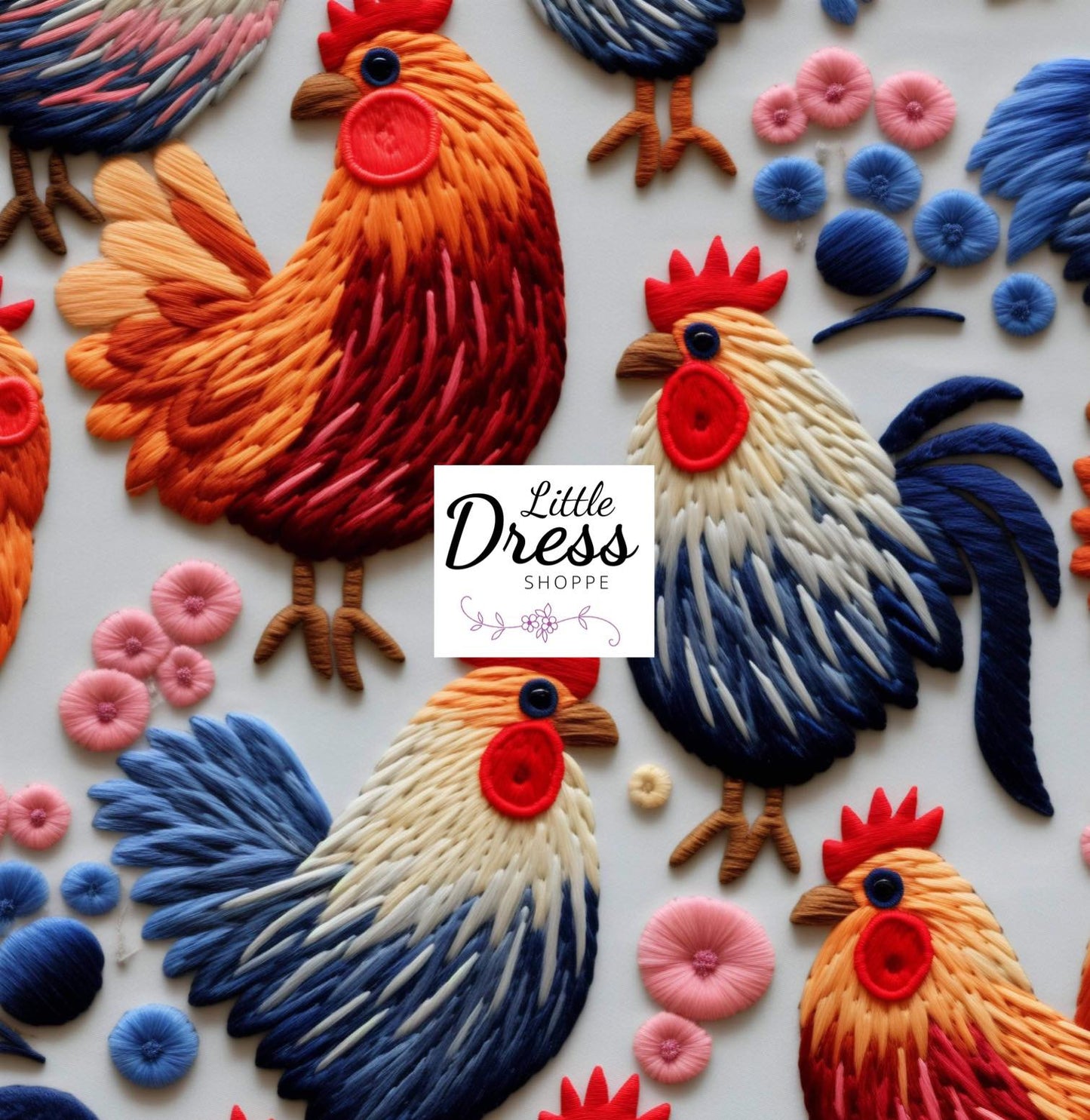 Knitted Chickens Twirl Dress