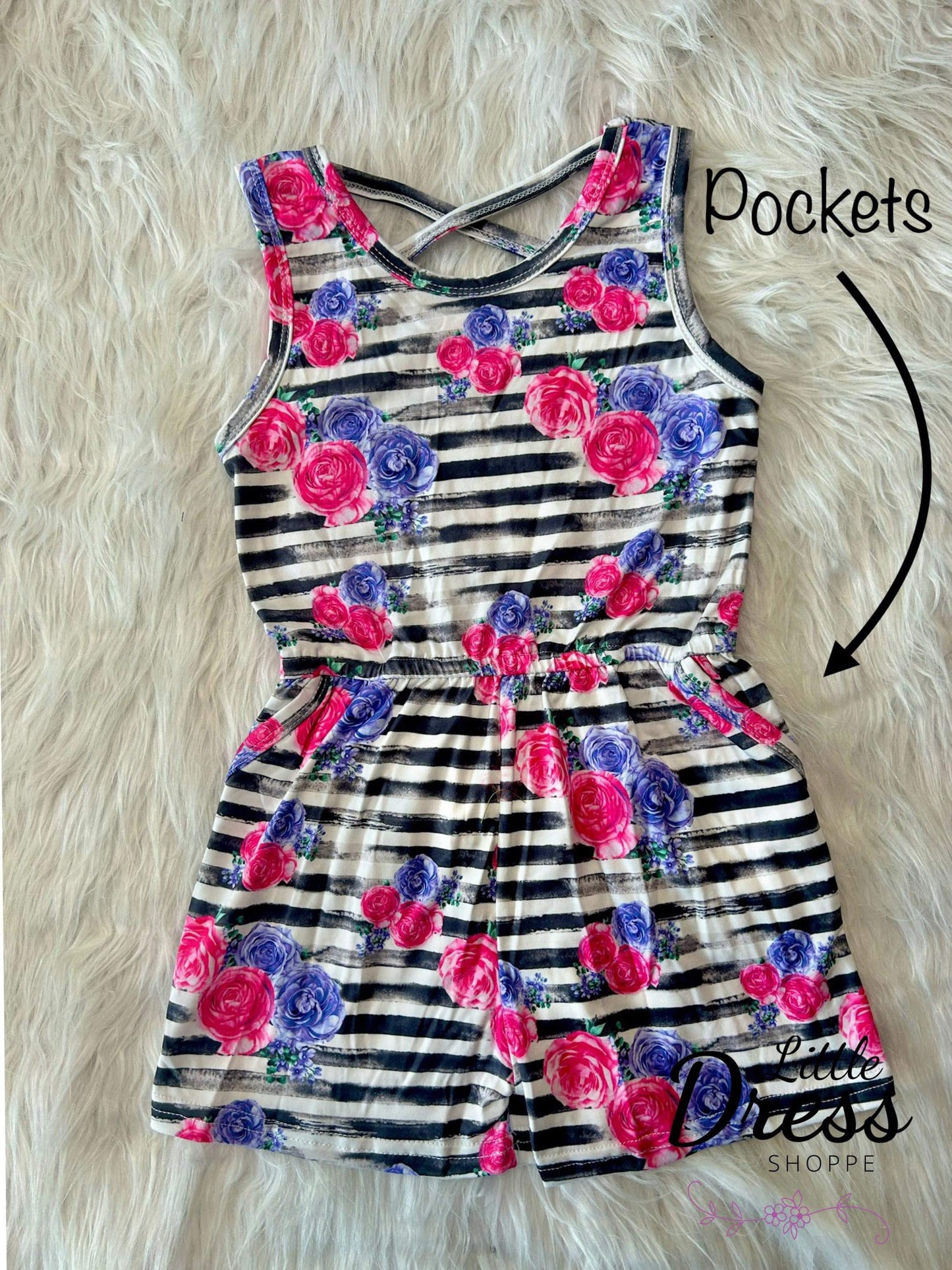 Striped Floral Romper