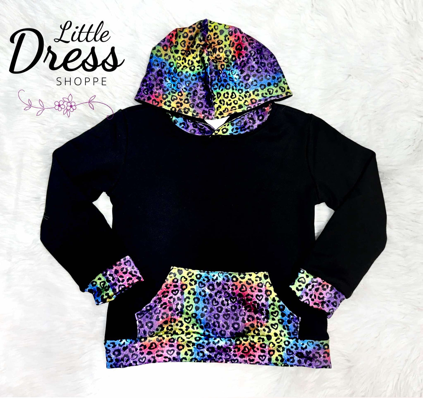 Rainbow Leopard Glitter Hoodie