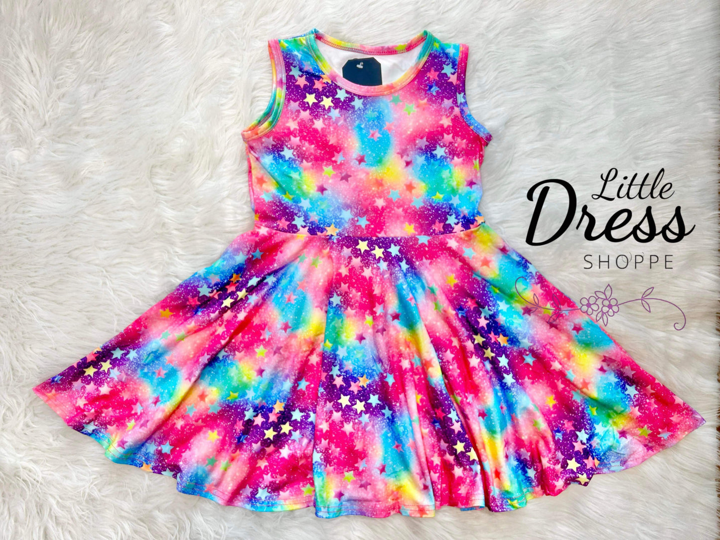 Colorful Stars Twirl Dress