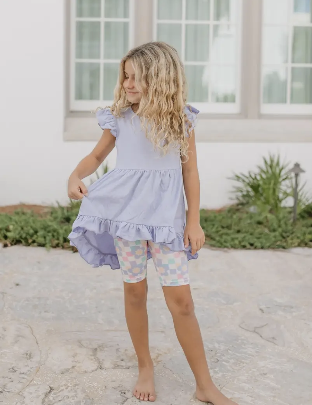 Retro Check Hi-Lo Short Set