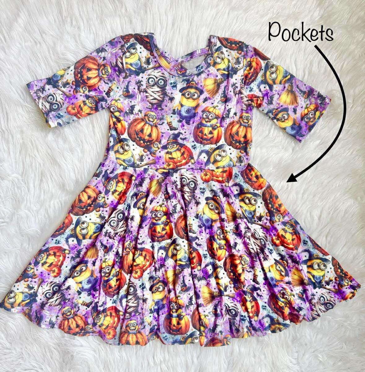 Halloween Minion Twirl Dress