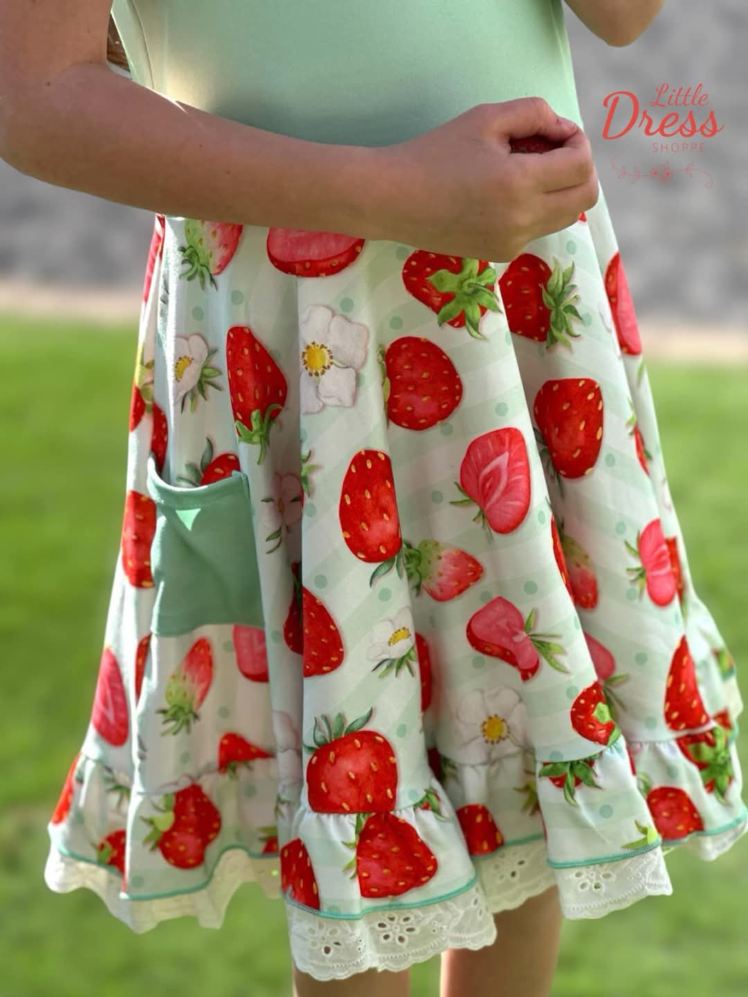 Strawberry Button Tank Twirl Dress