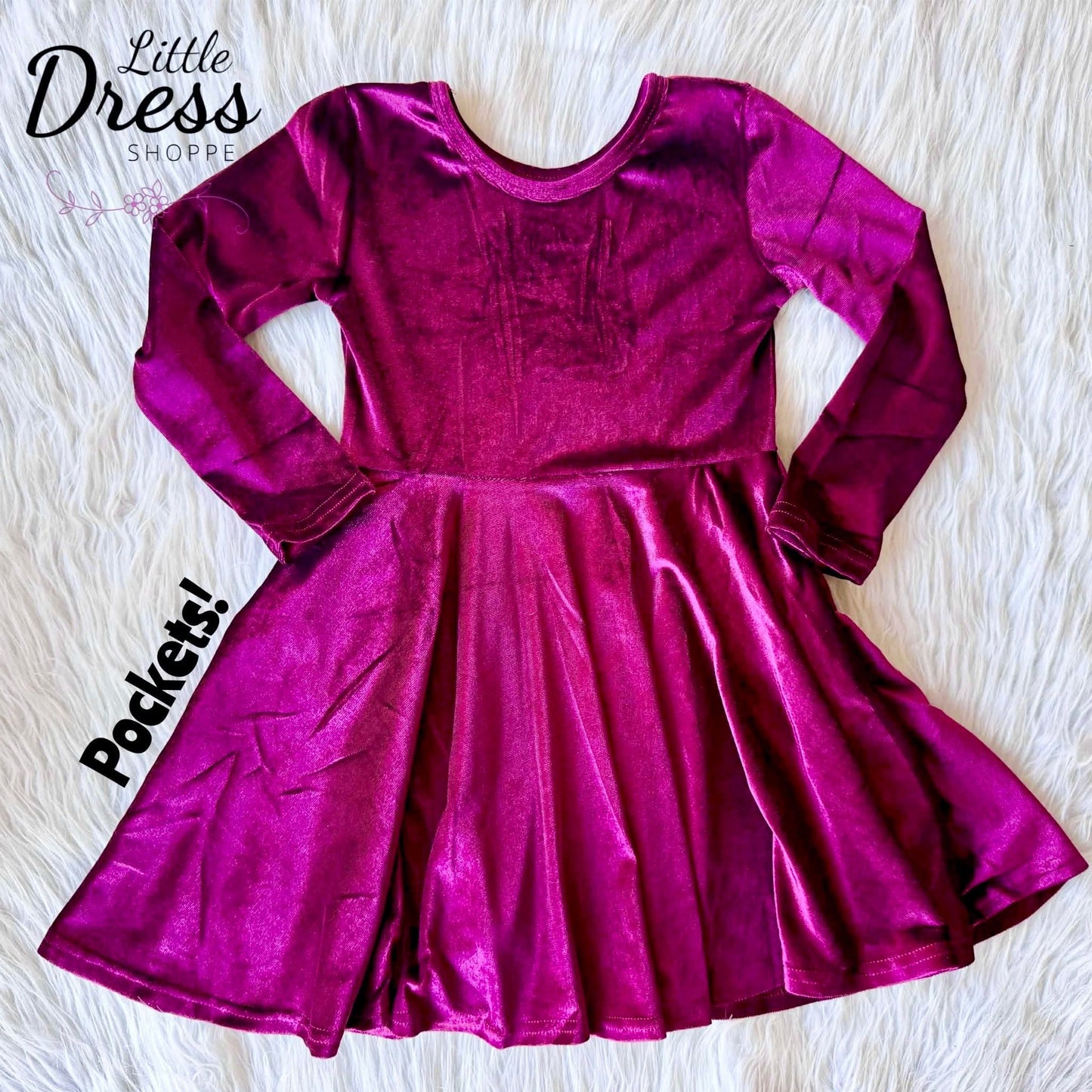 Wine Velvet Twirl Dress