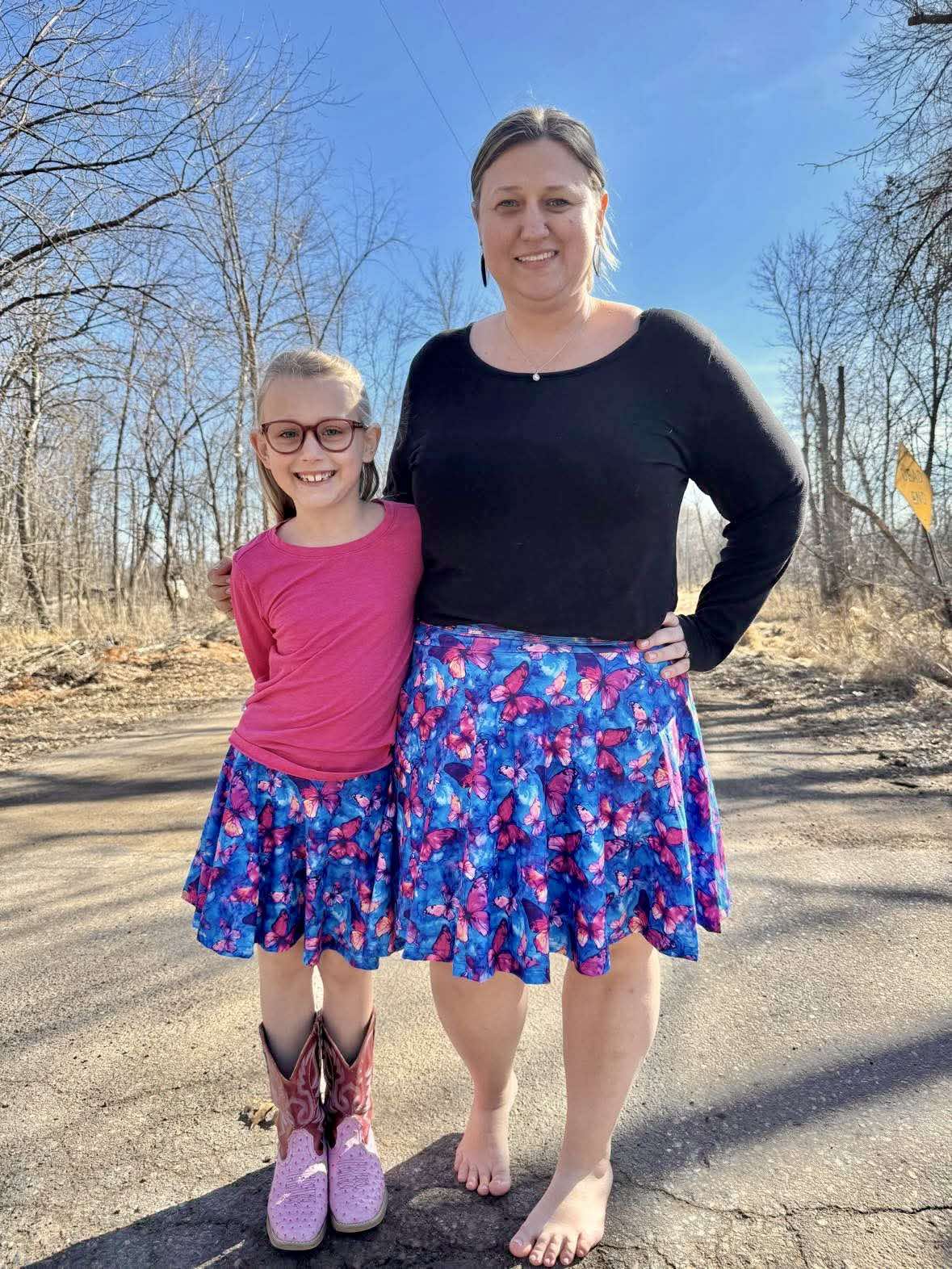 Beautiful Butterfly Hidden Pocket Skort