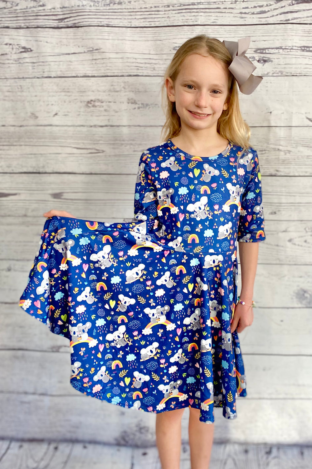 Rainbow Koala Twirl Dress