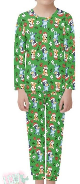 Blue Christmas Pajama Set