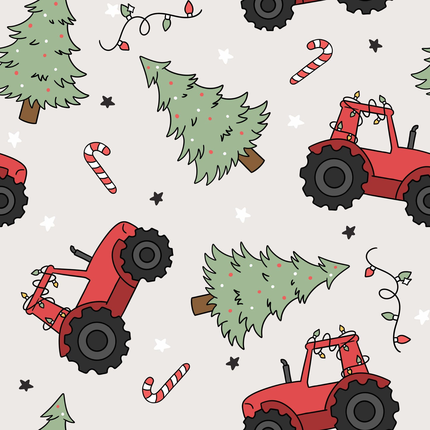Christmas Tractors Hoodie