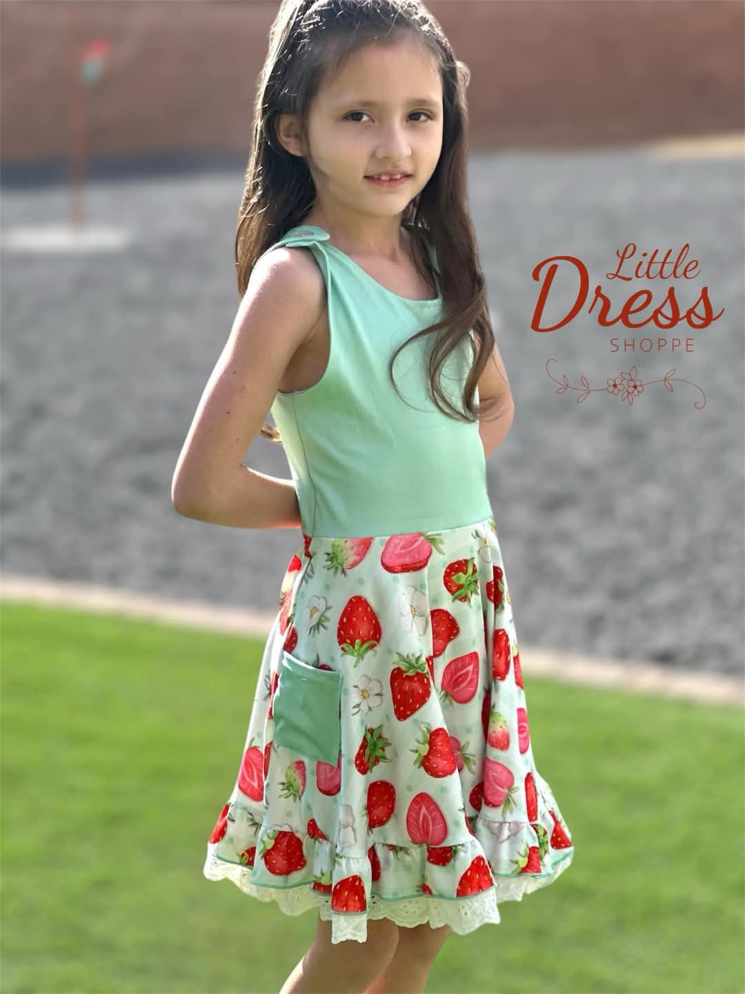 Strawberry Button Tank Twirl Dress