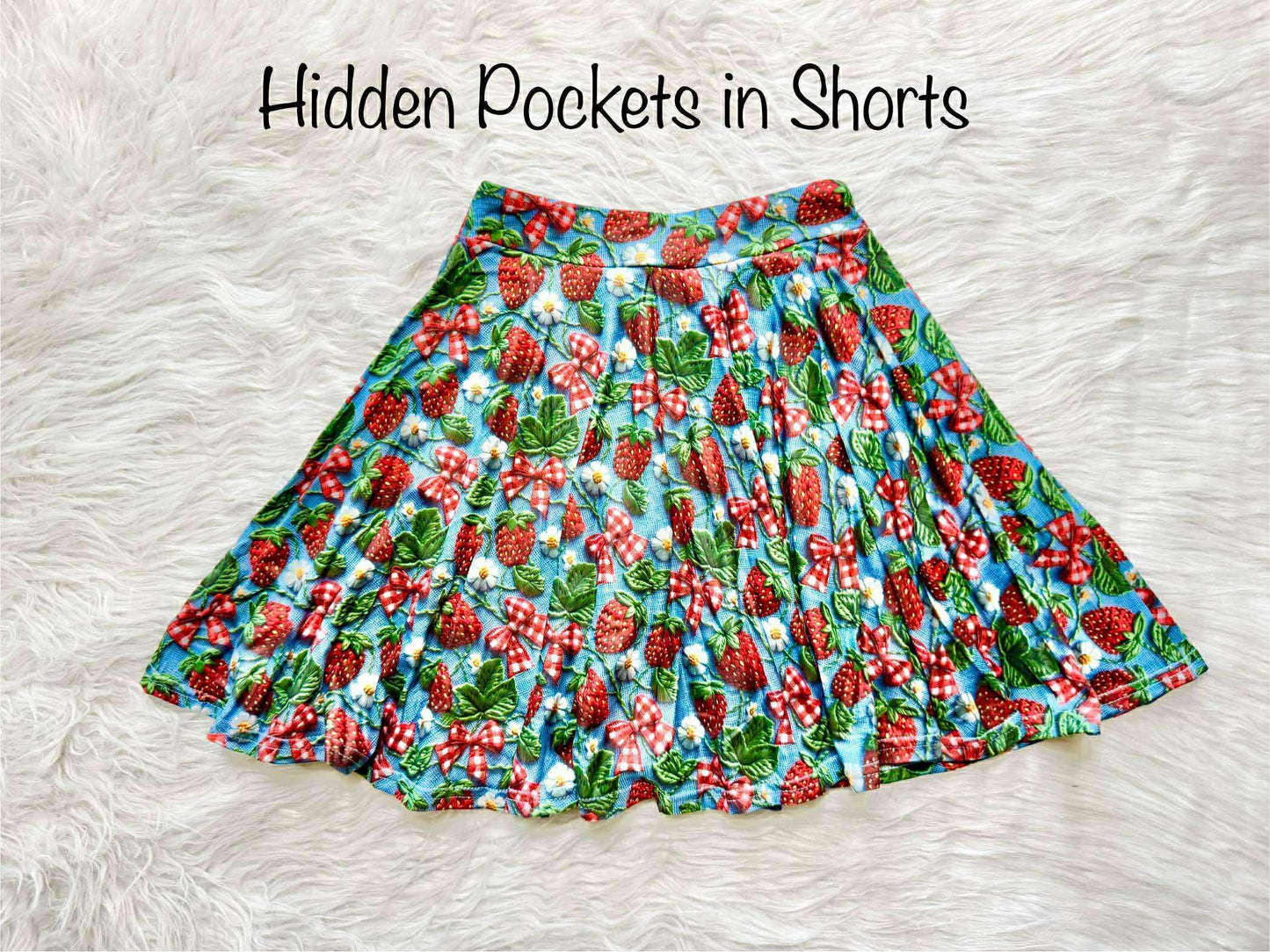 Strawberry Fields Hidden Pocket Skort