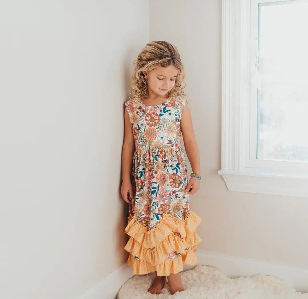 Floral Ruffle Bottom Dress