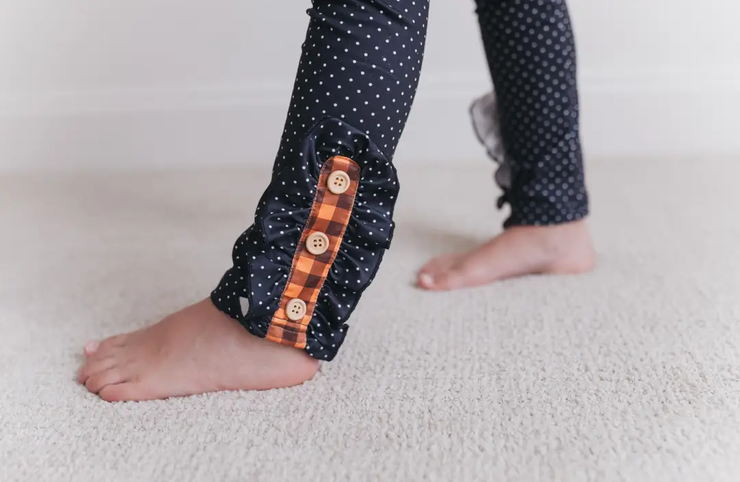Orange & Navy Gingham Pant Set