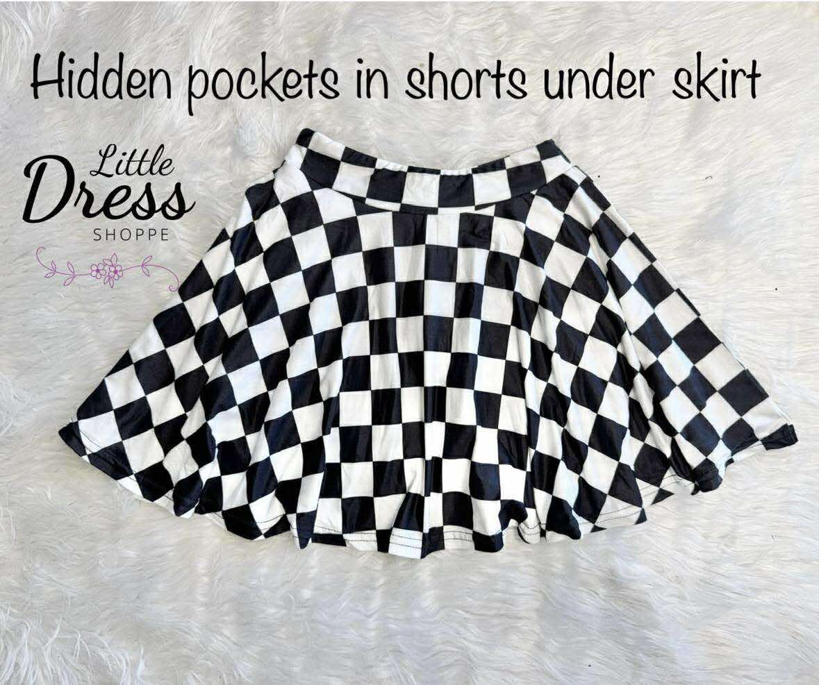 Checkered Hidden Pocket Skort