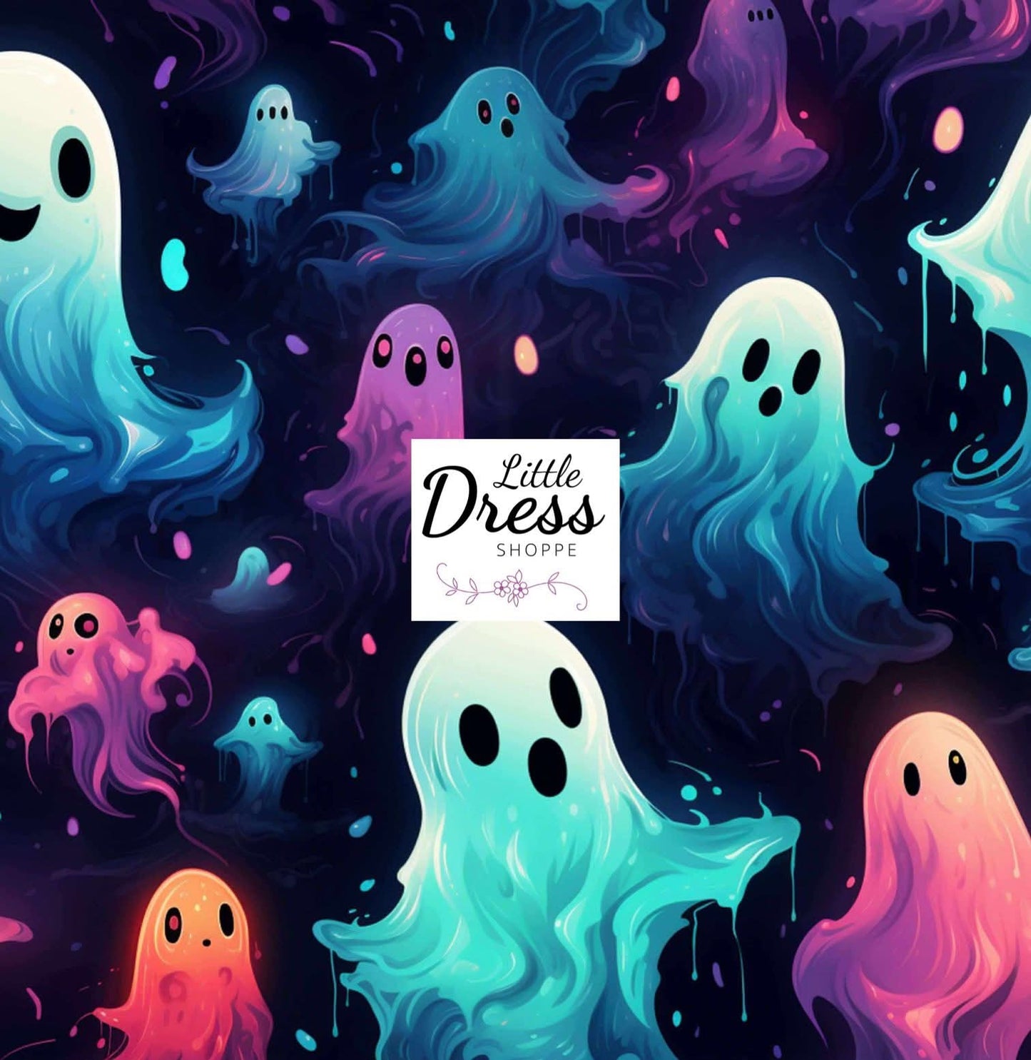 Black & Neon Ghost Twirl Dress
