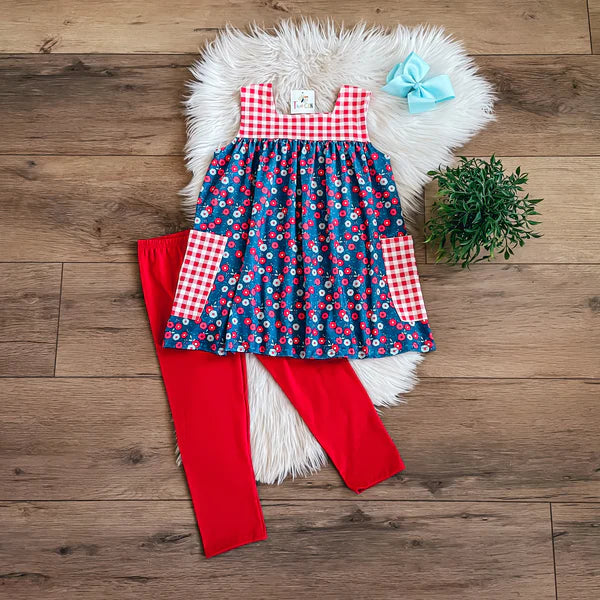 Americana Floral Capri Set
