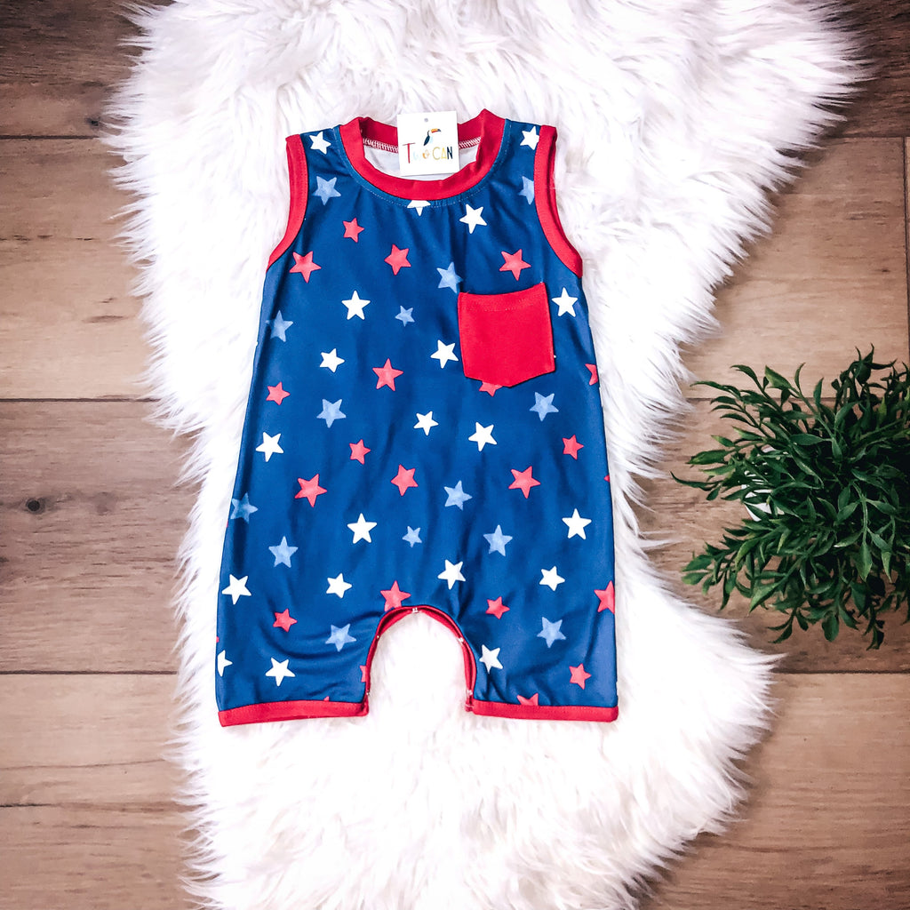 Americana Stars Boy Romper