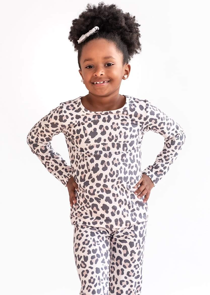Tan Leopard Lounge Set