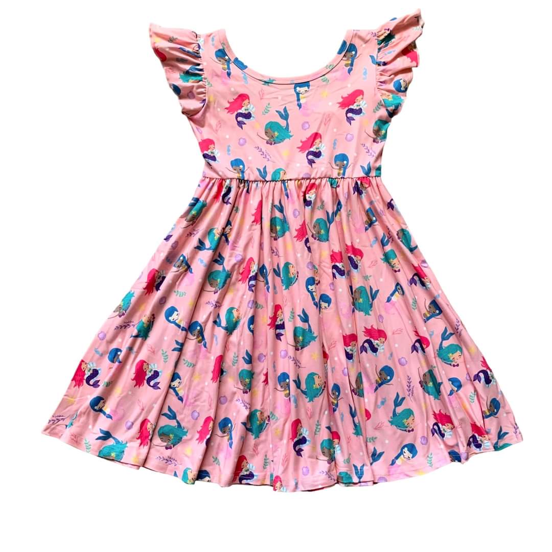 Love & Sprinkles Mermaid Bliss Ruffle Sleeve w/ Back Drop