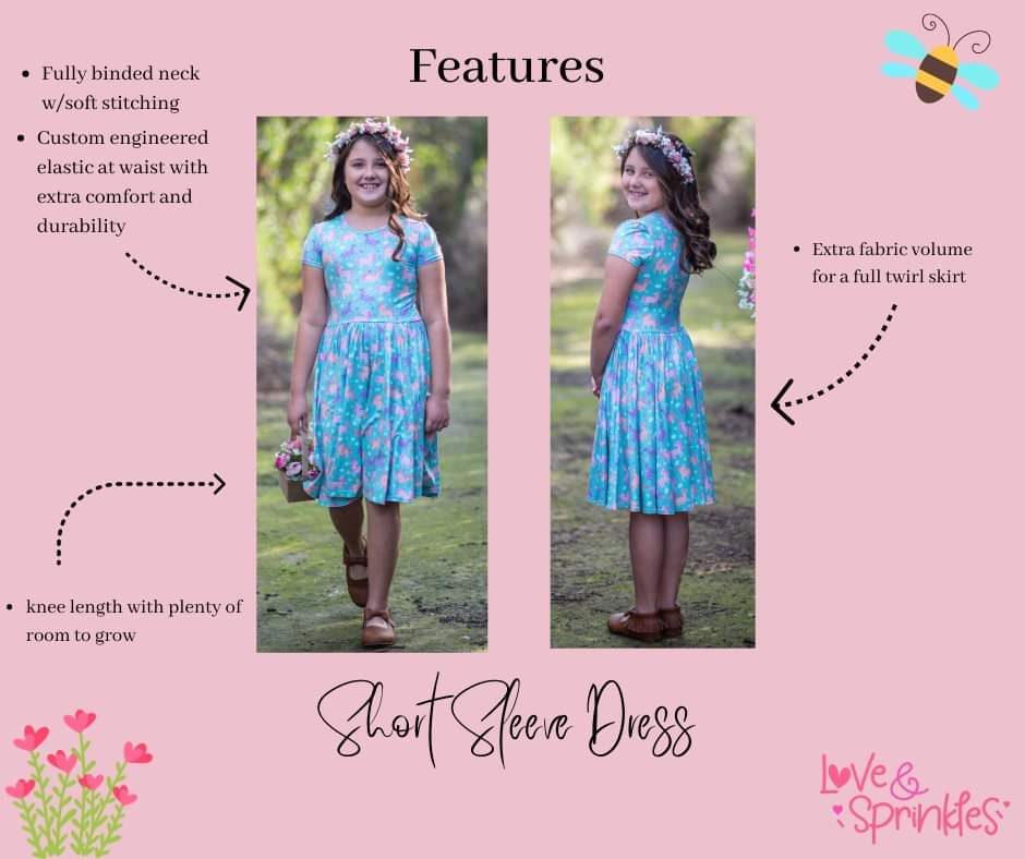 Love & Sprinkles Full Bloom Short Sleeve Dress