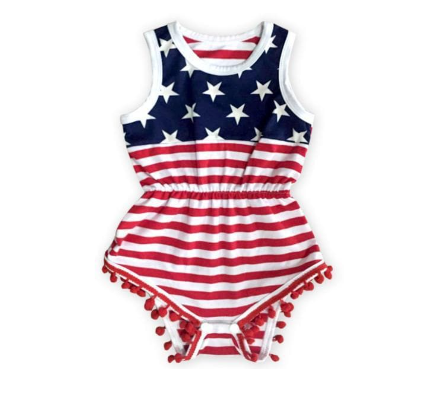 4th of July Pom Pom Romper