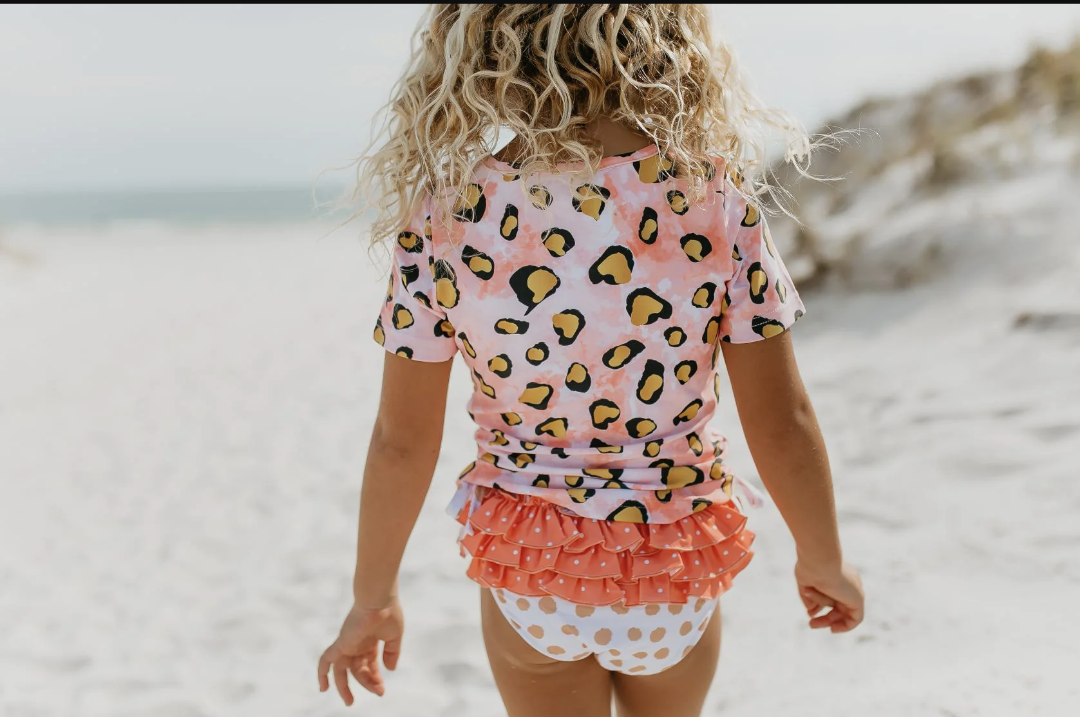 Pink Leopard Rash Guard Set