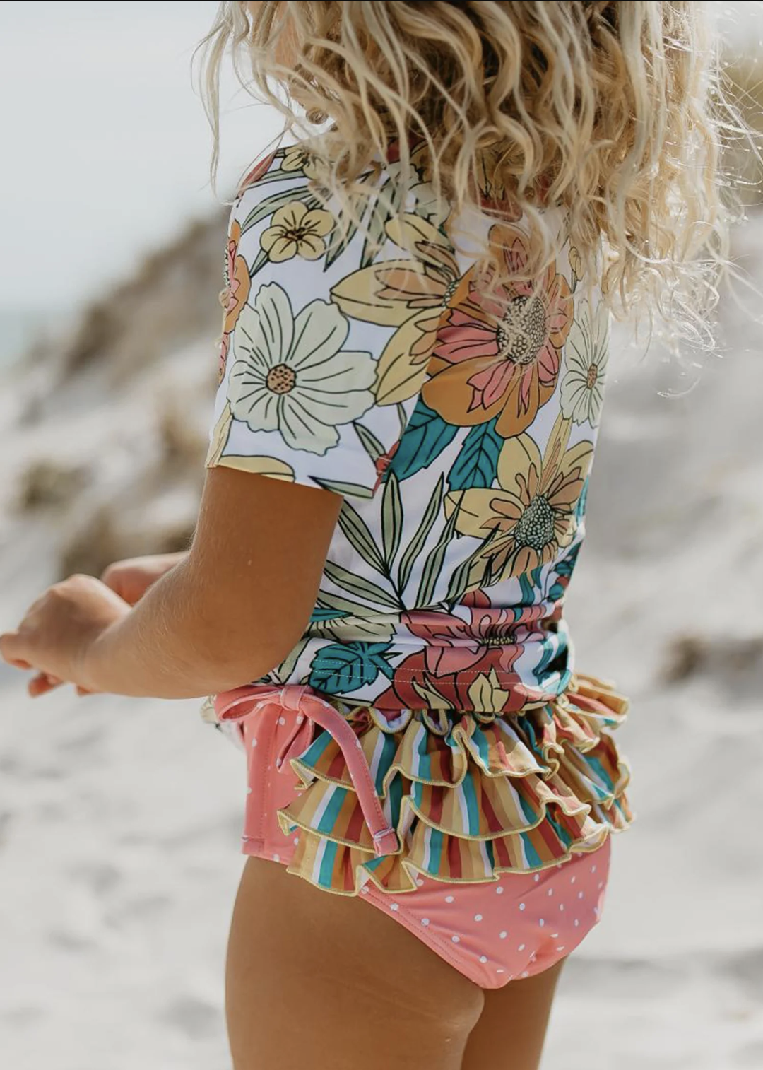 Pink Tropical Rash Guard Set