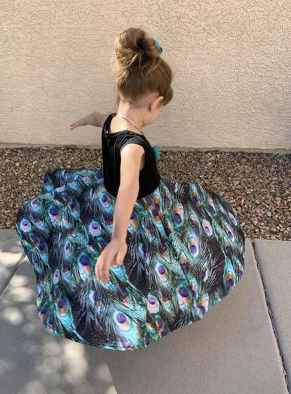 Peacock Tank Twirl Dress