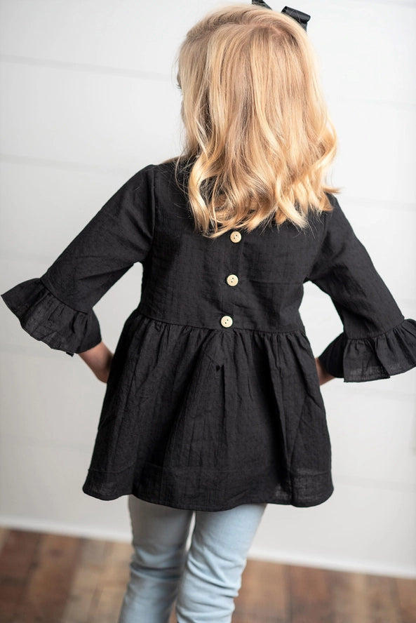 Ruffle Long Sleeve Shirt with Buttons (5 colors)