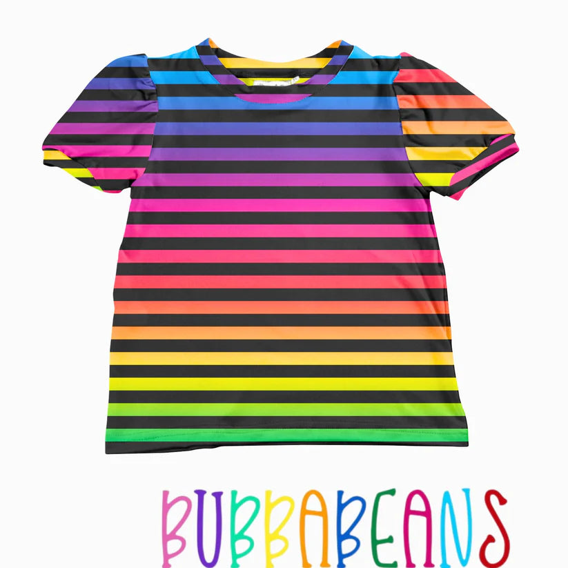 BubbaBeans Magic Stripe Puff Sleeve Tee