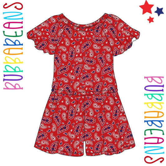 Patriotic Paisley Romper