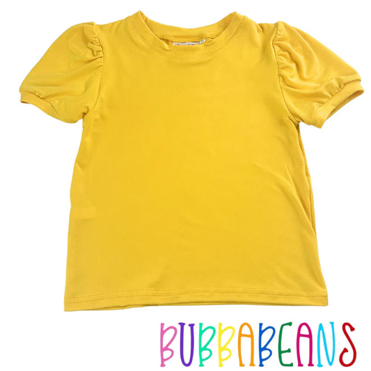 BubbaBeans Sunshine Yellow Puff Sleeve Tee