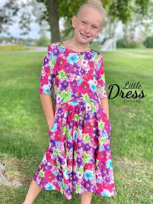 Jewel Floral Twirl Dress