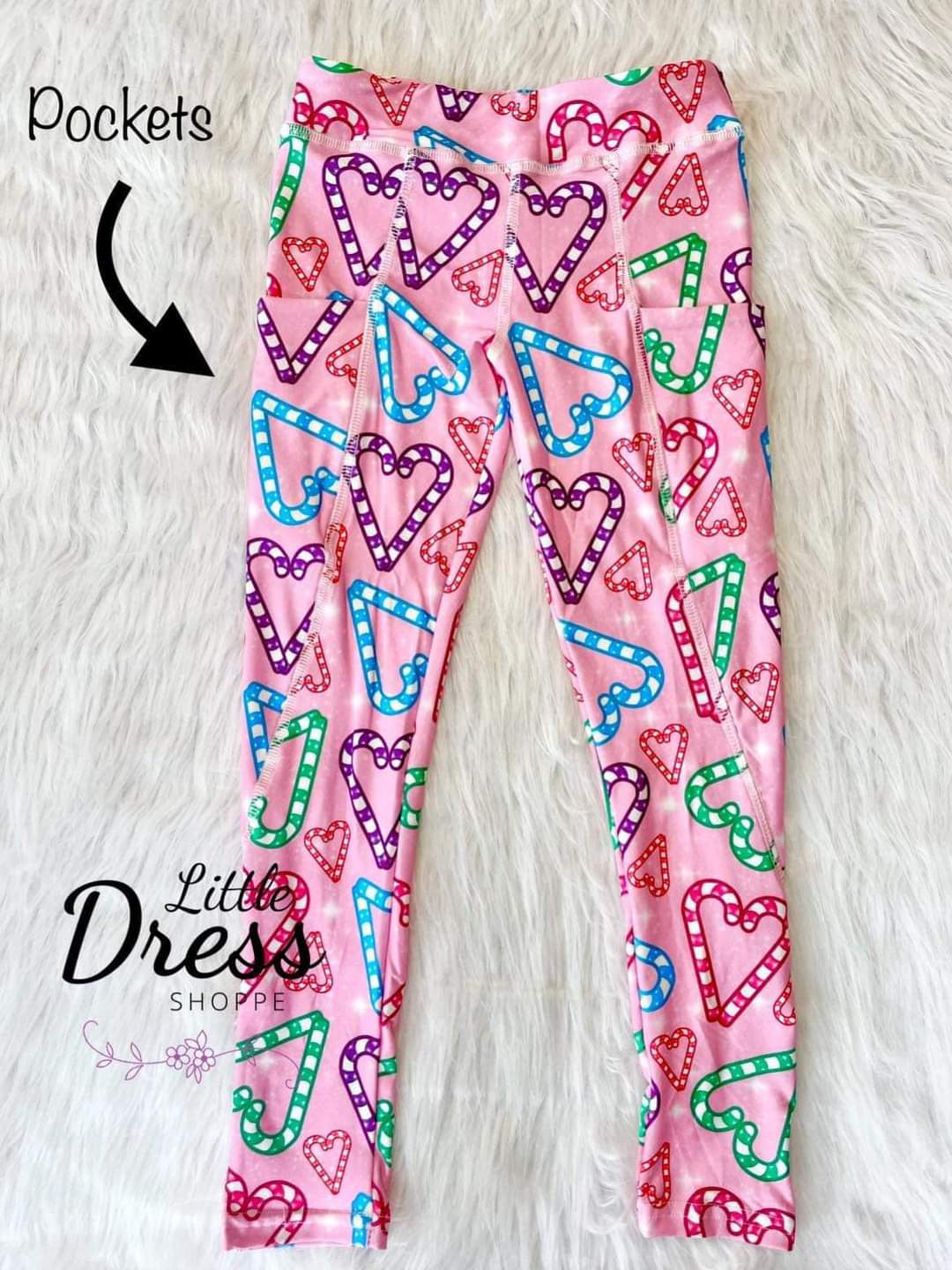 Candy Cane Heart Pocket Legging