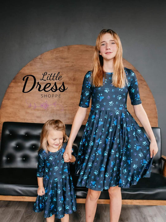 Paw Prints Twirl Dress