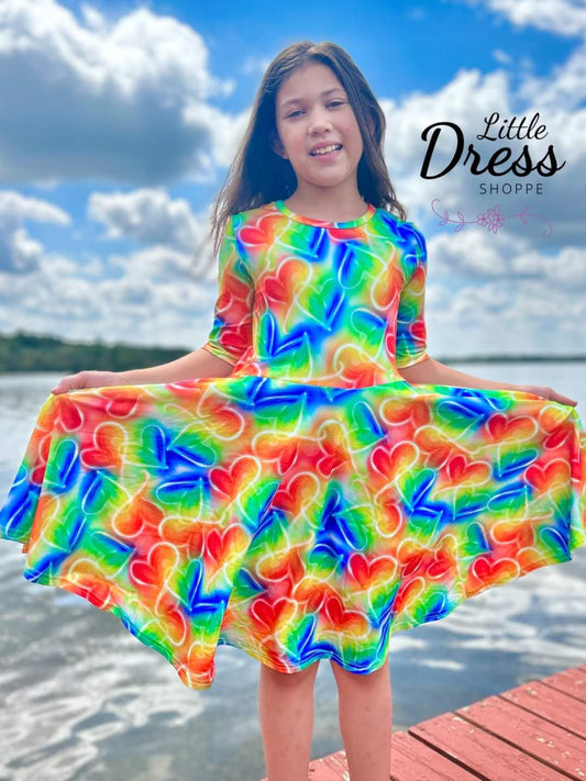 Electric Hearts Twirl Dress