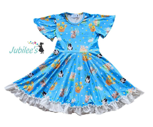 Spring Bunnies Twirl Dress