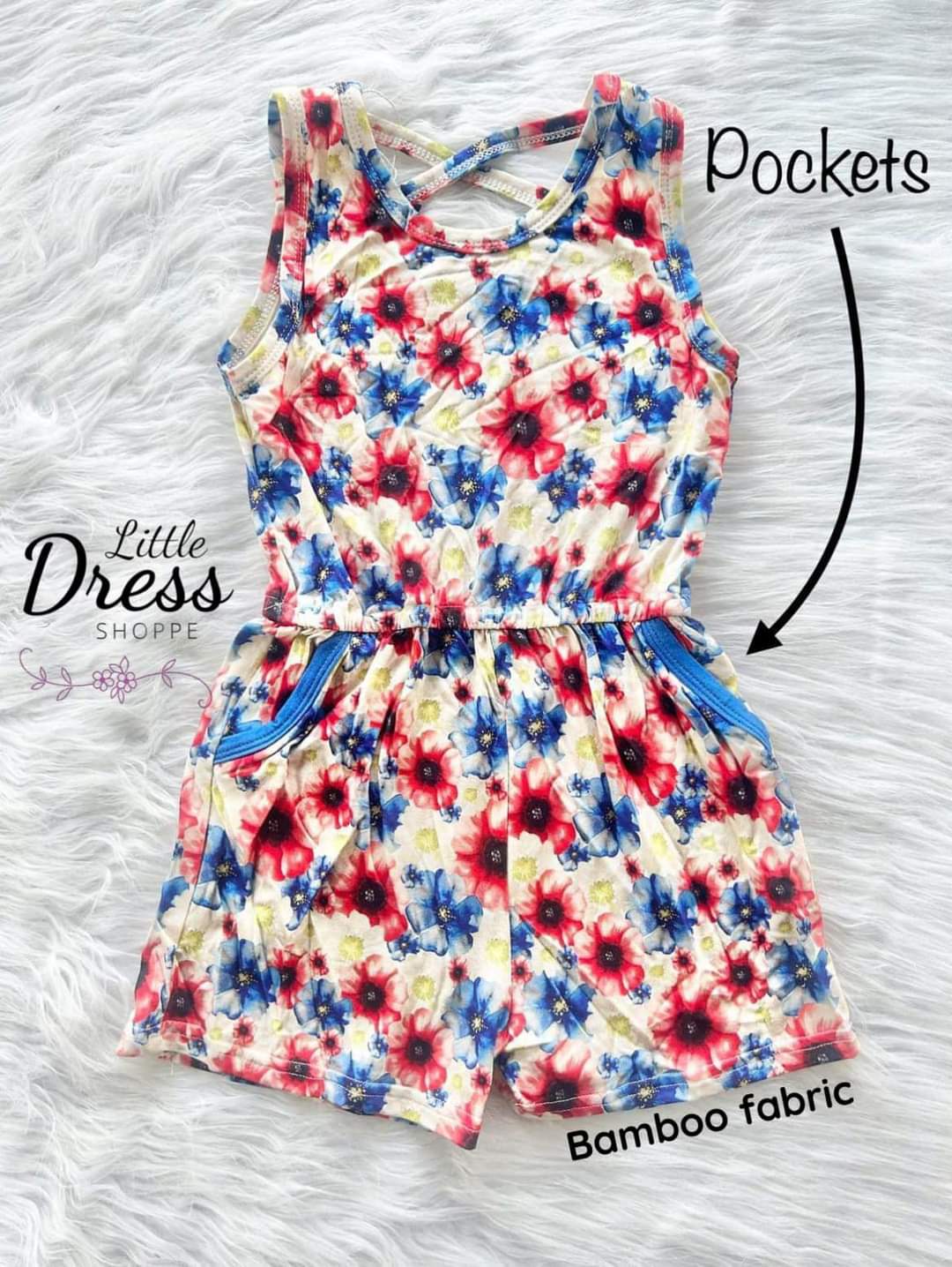 Patriotic Floral Bamboo Romper