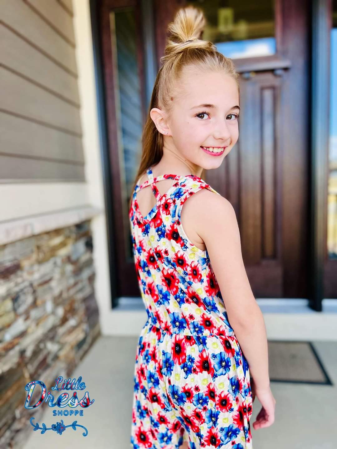 Patriotic Floral Bamboo Romper