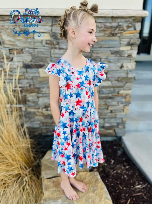 Patriotic Stars Twirl Dress