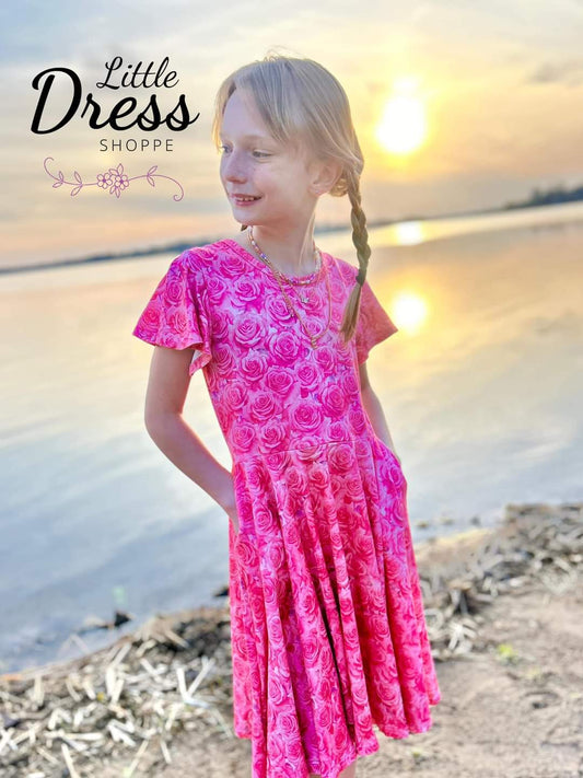 Pink Rose Twirl Dress