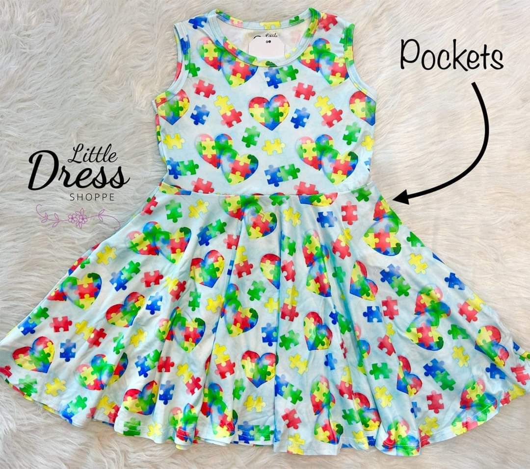 Autism Awareness Twirl Dress